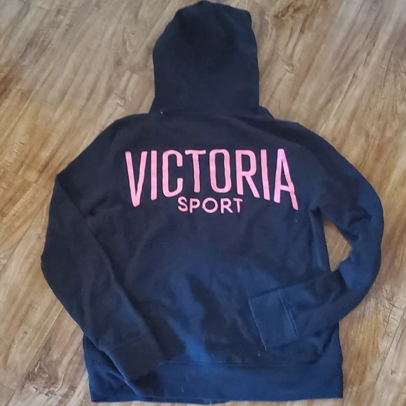 VICTORIA'S SECRET SIMPLE BLACK HOODIE - Picture 1 of 4